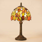 Stained Glass Lamp With Decorative Shade 16 Inch Height