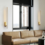 Wall Sconce, Stick-Shaped Linear Metal, Brass or Black, Dimmable LED