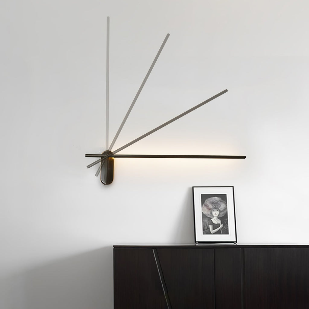 Wall Sconce, Stick-Shaped Linear Metal, Brass or Black, Dimmable LED