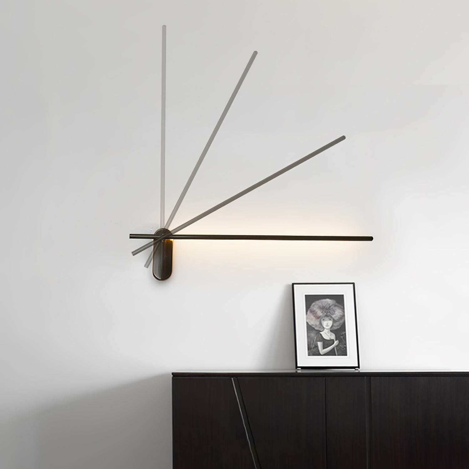 Wall Sconce, Stick-Shaped Linear Metal, Brass or Black, Dimmable LED