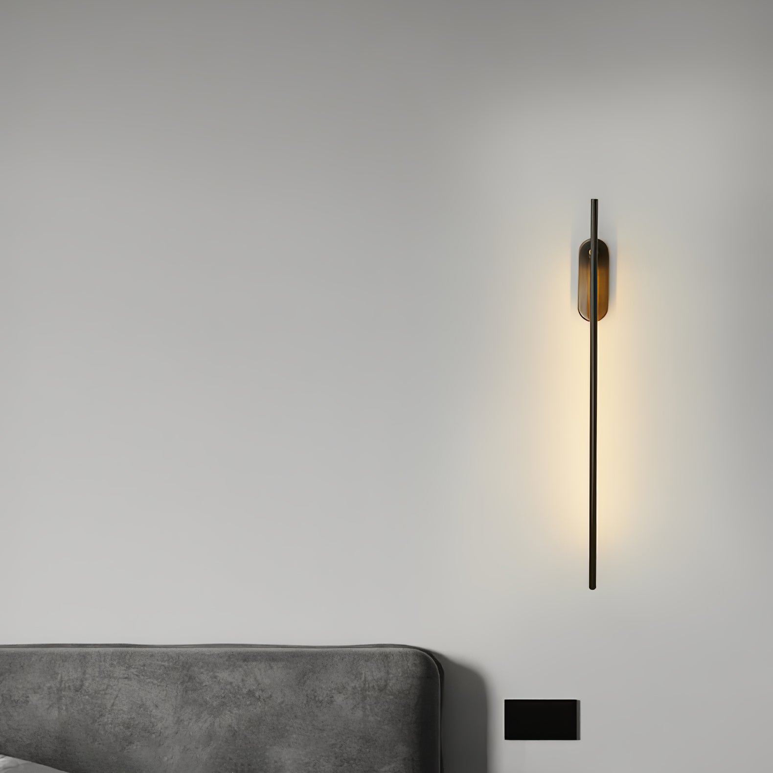 Wall Sconce, Stick-Shaped Linear Metal, Brass or Black, Dimmable LED