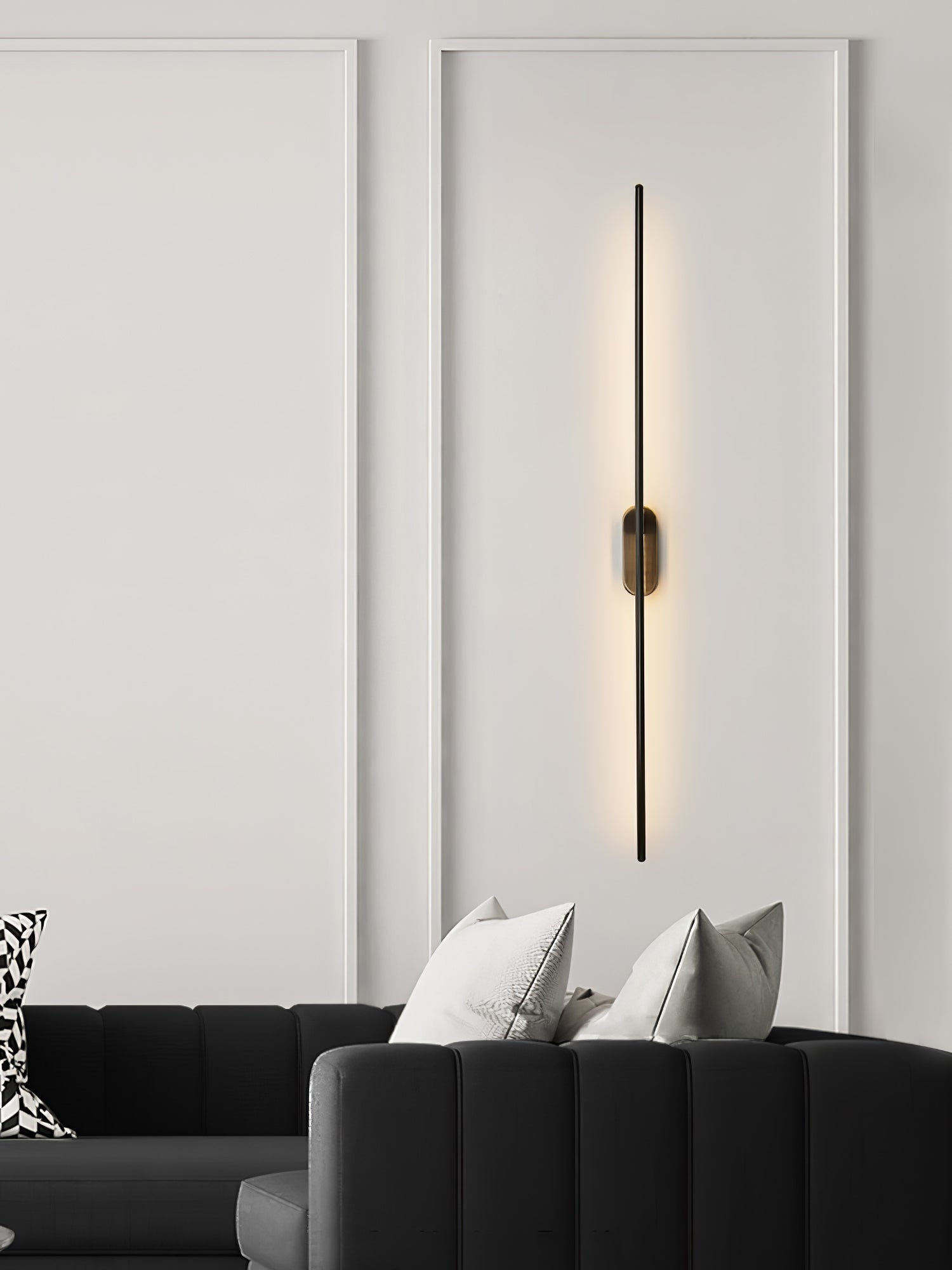 Wall Sconce, Stick-Shaped Linear Metal, Brass or Black, Dimmable LED
