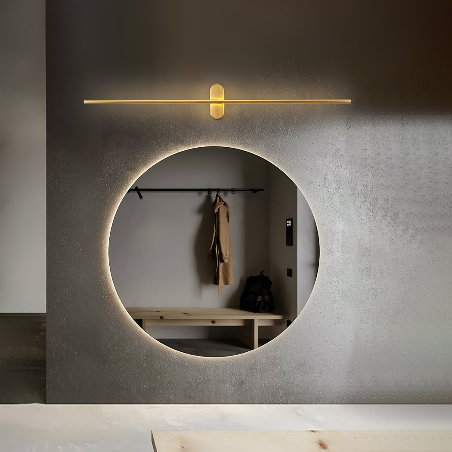 Wall Sconce, Stick-Shaped Linear Metal, Brass or Black, Dimmable LED
