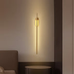 Wall Sconce, Stick-Shaped Linear Metal, Brass or Black, Dimmable LED