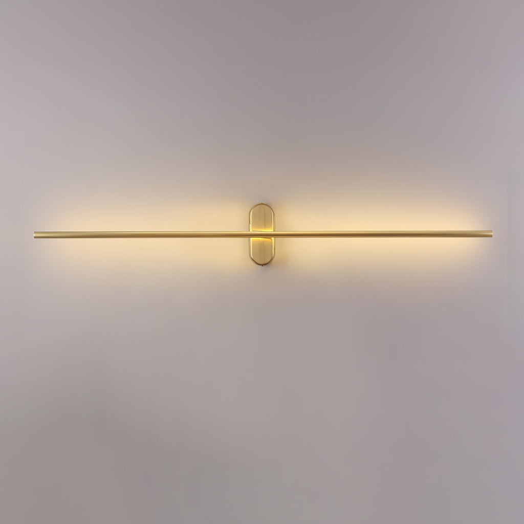 Wall Sconce, Stick-Shaped Linear Metal, Brass or Black, Dimmable LED