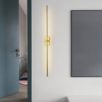 Wall Sconce, Stick-Shaped Linear Metal, Brass or Black, Dimmable LED