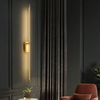 Wall Sconce, Stick-Shaped Linear Metal, Brass or Black, Dimmable LED