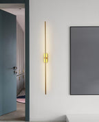 Wall Sconce, Stick-Shaped Linear Metal, Brass or Black, Dimmable LED