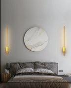 Wall Sconce, Stick-Shaped Linear Metal, Brass or Black, Dimmable LED