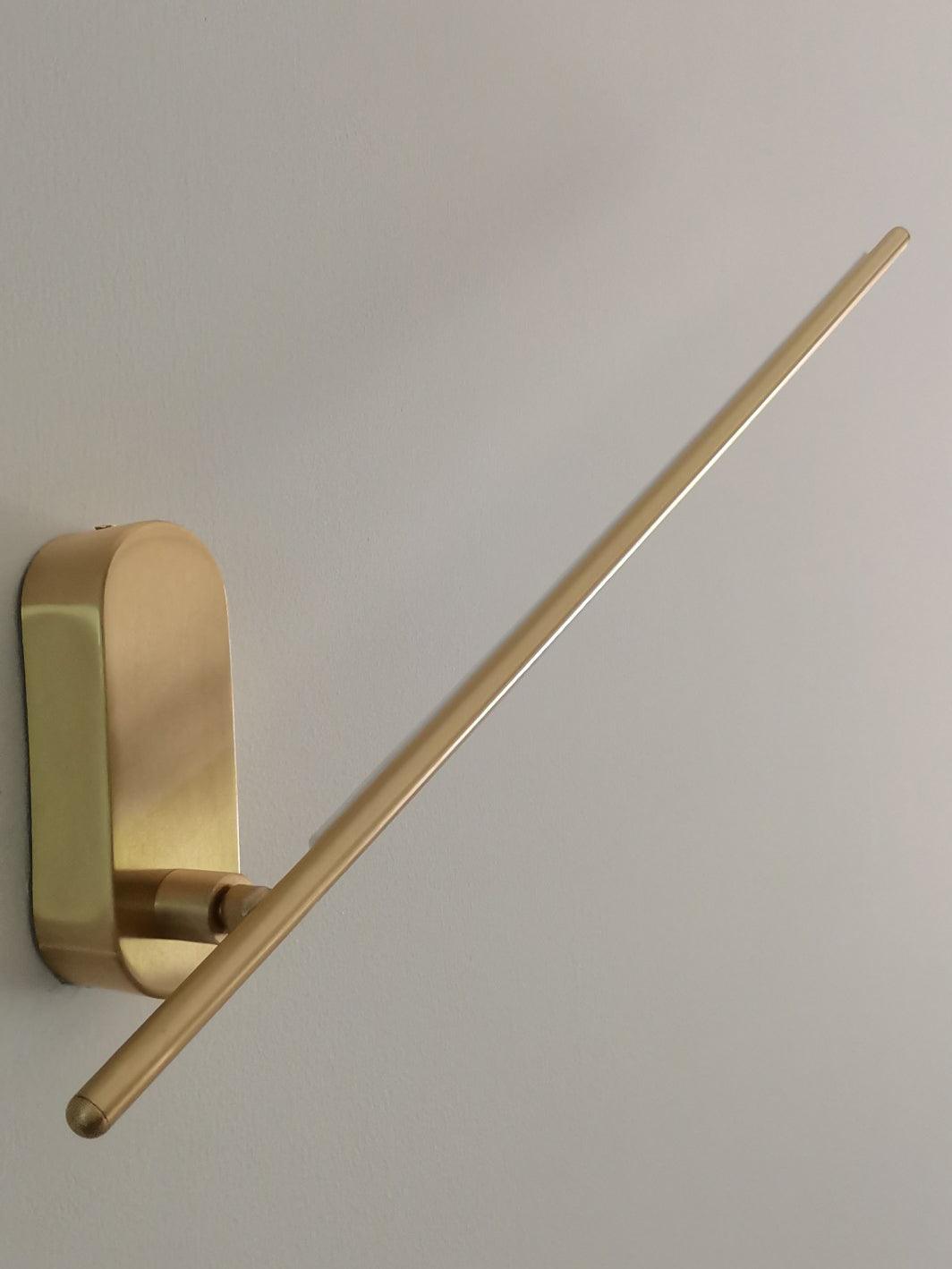 Wall Sconce, Stick-Shaped Linear Metal, Brass or Black, Dimmable LED
