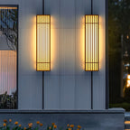 Applique murale extérieure en acier nervuré Grateful, design rétro à grille verticale LED