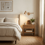 Detail of the swing arm wall sconce shade and joint