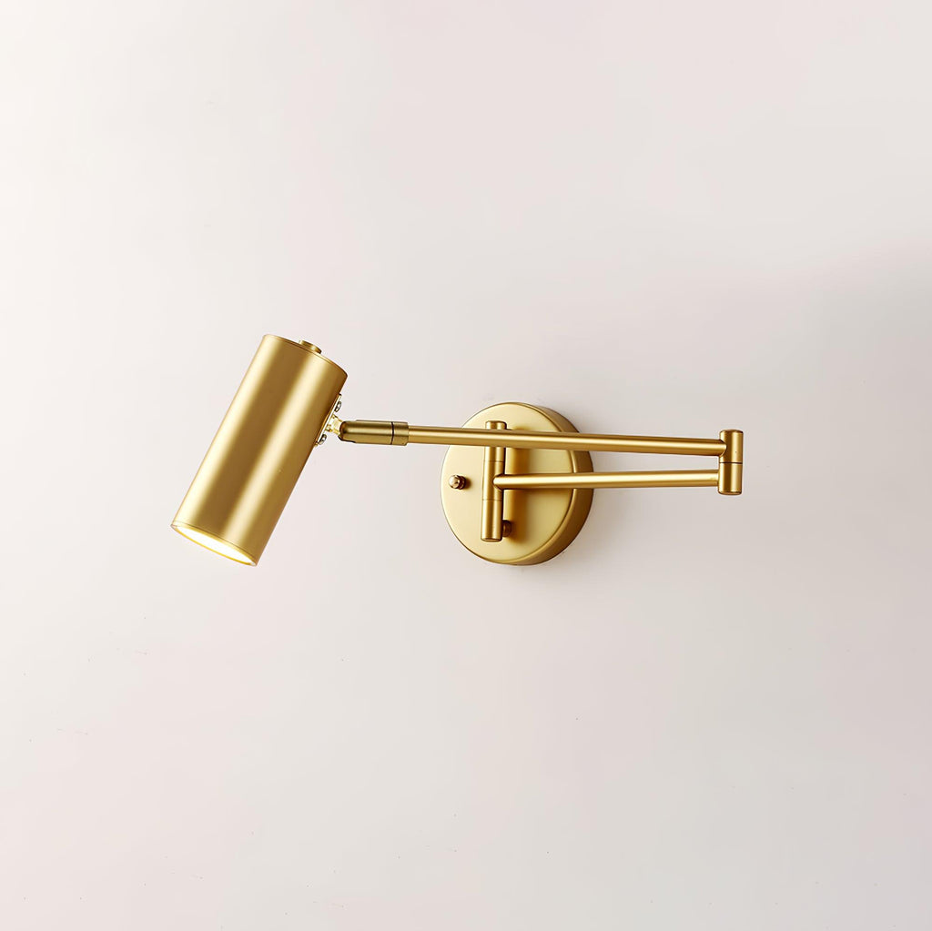 Swing Arm Wall Sconce, Adjustable Iron Arm, Integrated LED, Gold