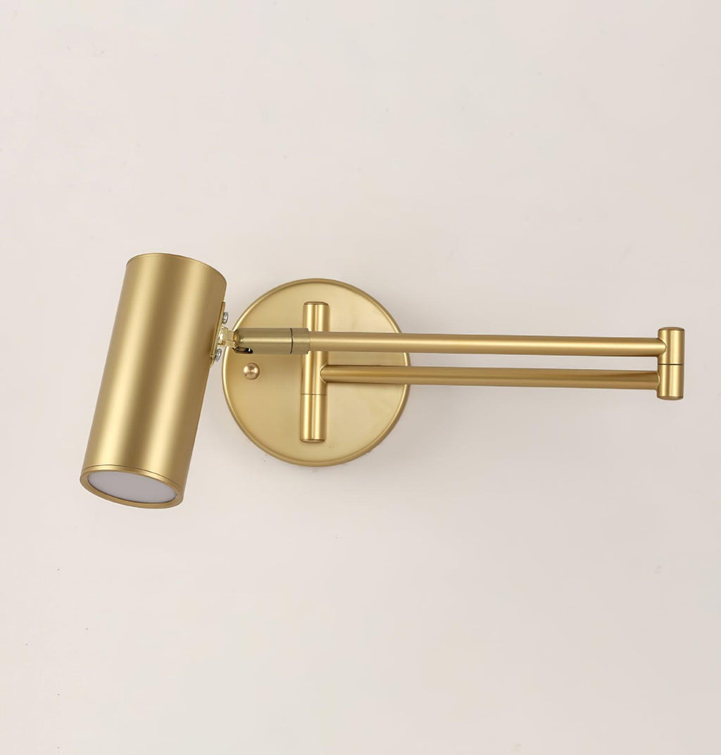 Swing Arm Wall Sconce, Adjustable Iron Arm, Integrated LED, Gold