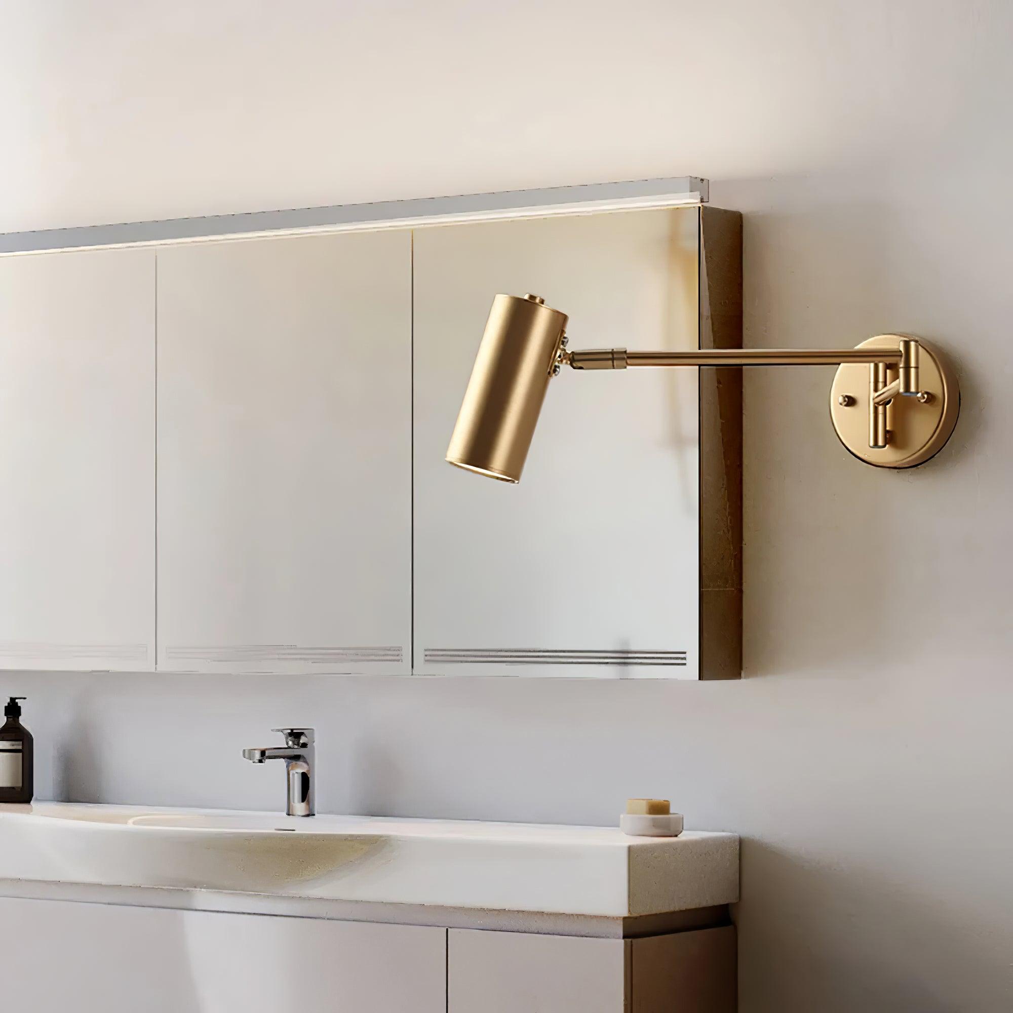 Swing Arm Wall Sconce, Adjustable Iron Arm, Integrated LED, Gold