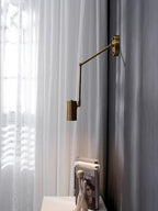 Swing Arm Wall Sconce, Adjustable Iron Arm, Integrated LED, Gold