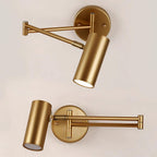 Swing Arm Wall Sconce, Adjustable Iron Arm, Integrated LED, Gold
