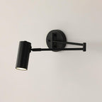 Adjustable swing arm wall sconce with the arm extended outward