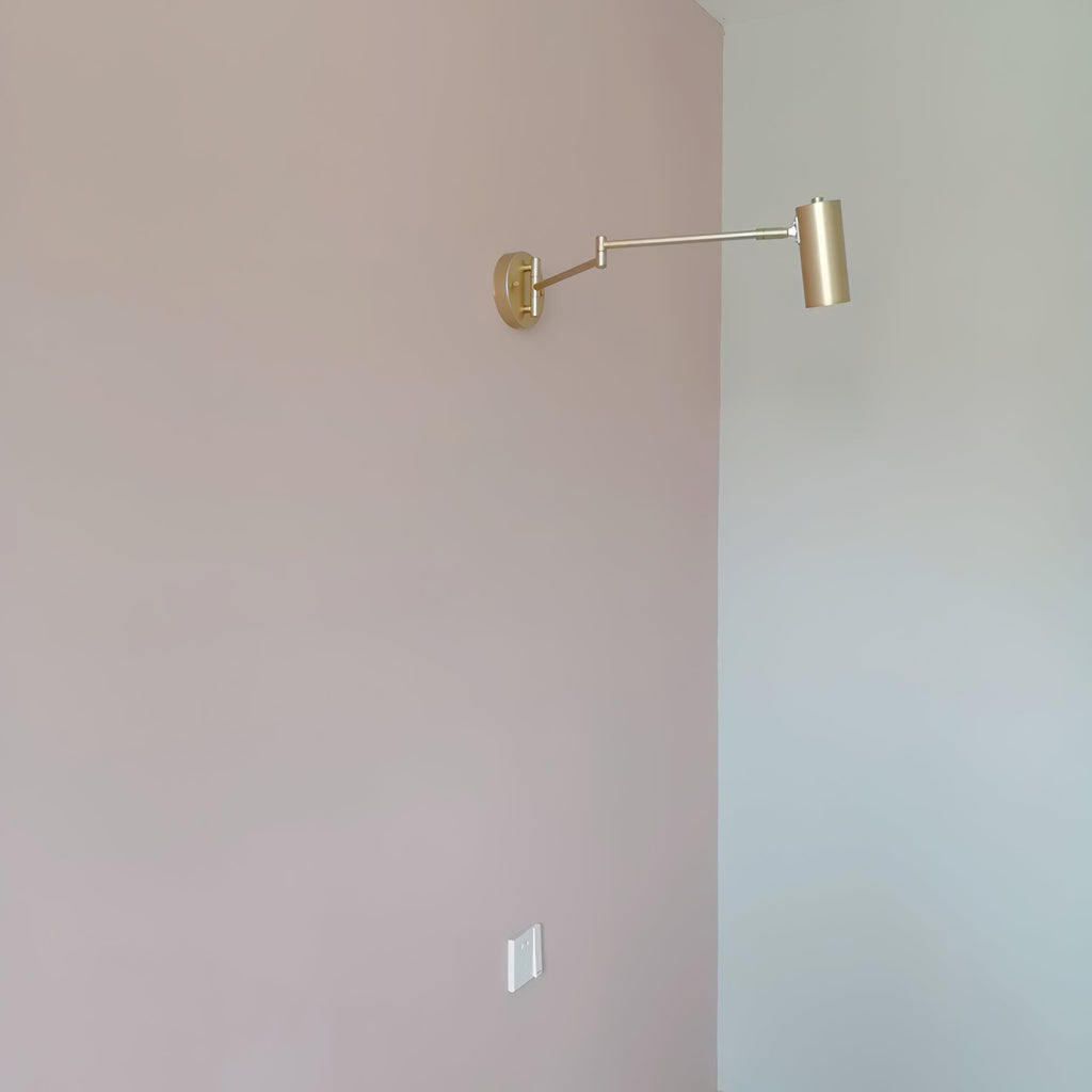 Swing Arm Wall Sconce, Adjustable Iron Arm, Integrated LED, Gold