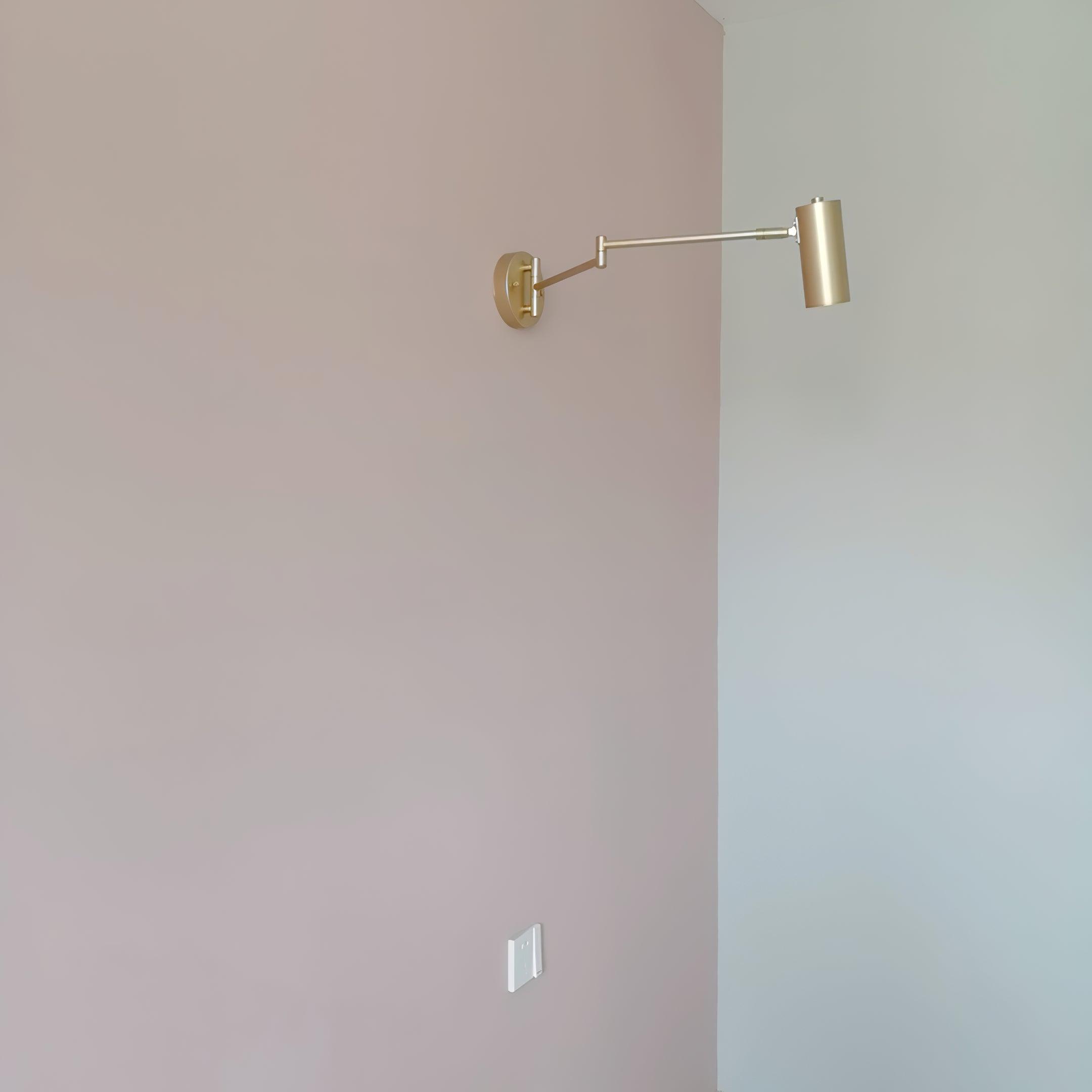 Swing Arm Wall Sconce, Adjustable Iron Arm, Integrated LED, Gold