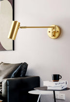 Swing Arm Wall Sconce, Adjustable Iron Arm, Integrated LED, Gold