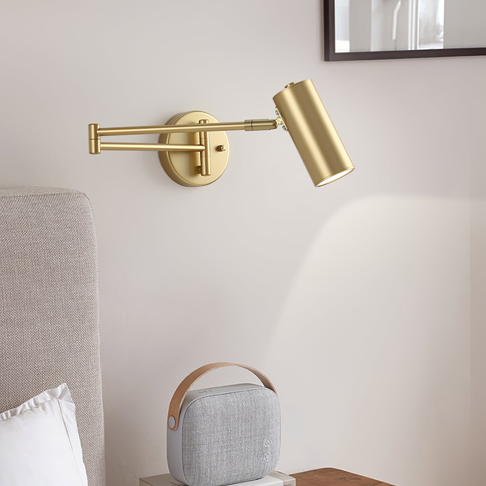 Swing Arm Wall Sconce, Adjustable Iron Arm, Integrated LED, Gold