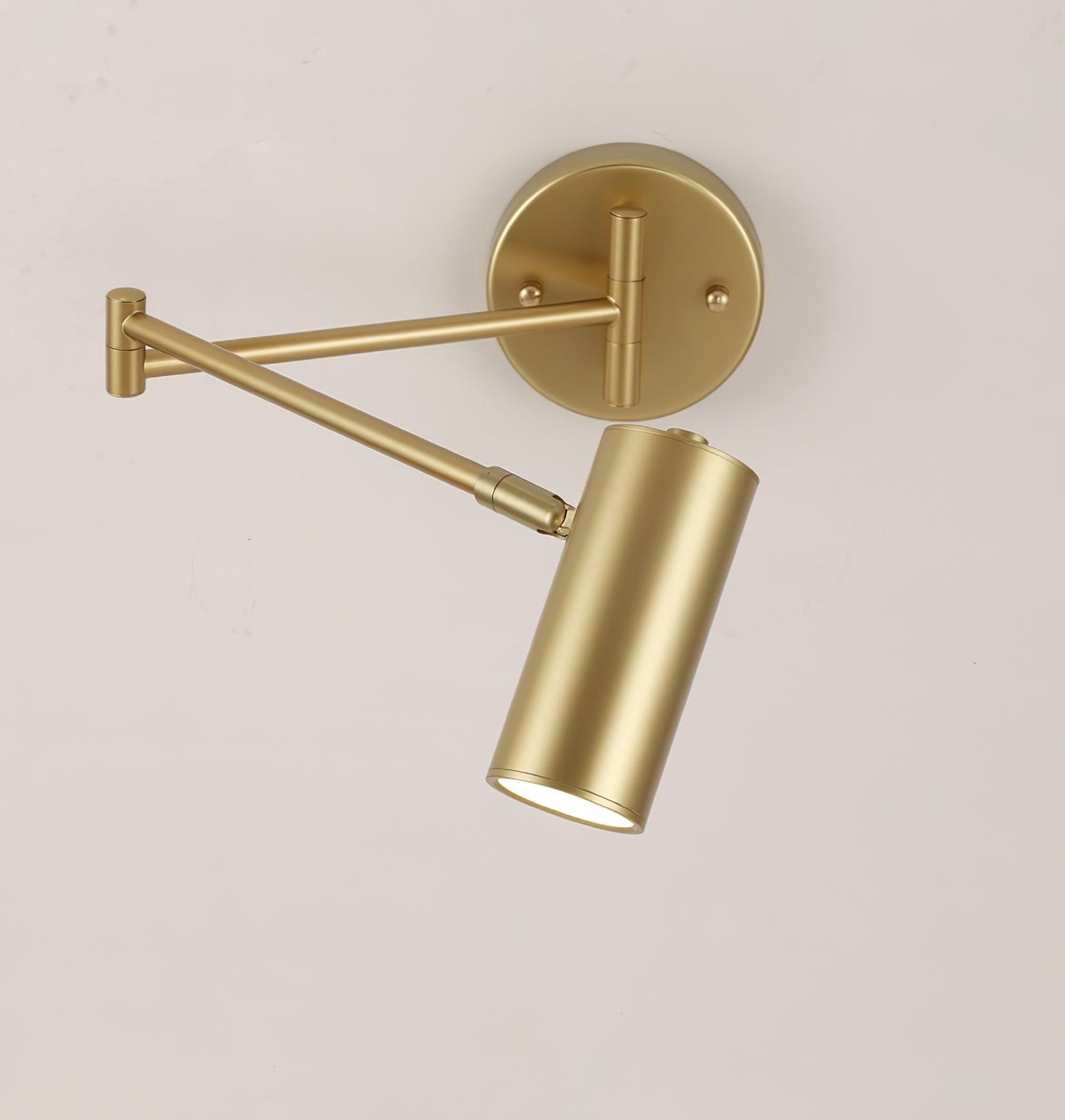 Swing Arm Wall Sconce, Adjustable Iron Arm, Integrated LED, Gold
