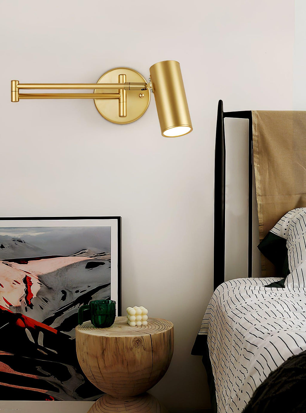 Swing Arm Wall Sconce, Adjustable Iron Arm, Integrated LED, Gold