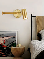 Swing Arm Wall Sconce, Adjustable Iron Arm, Integrated LED, Gold
