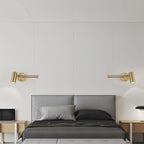Swing Arm Wall Sconce, Adjustable Iron Arm, Integrated LED, Gold