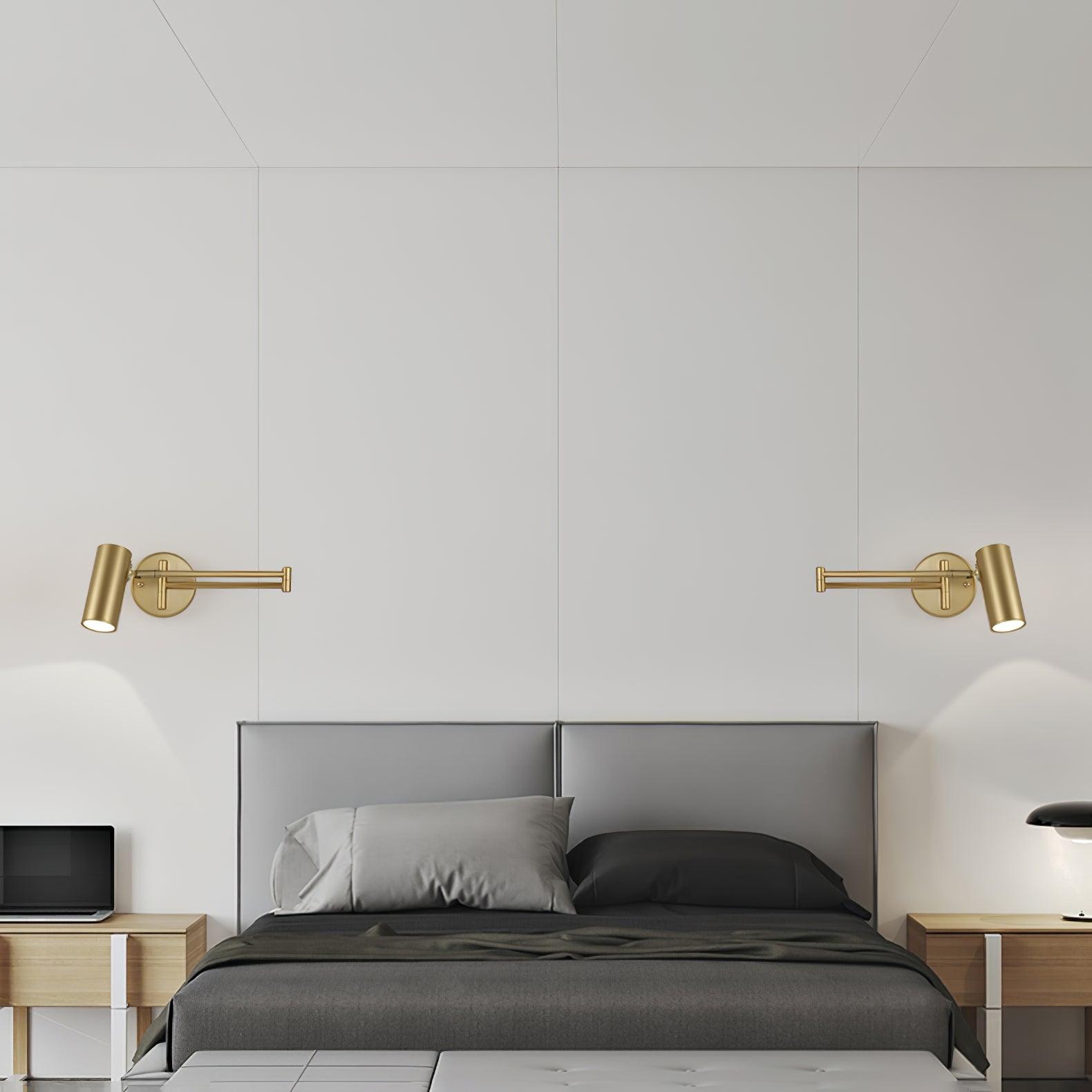 Swing Arm Wall Sconce, Adjustable Iron Arm, Integrated LED, Gold