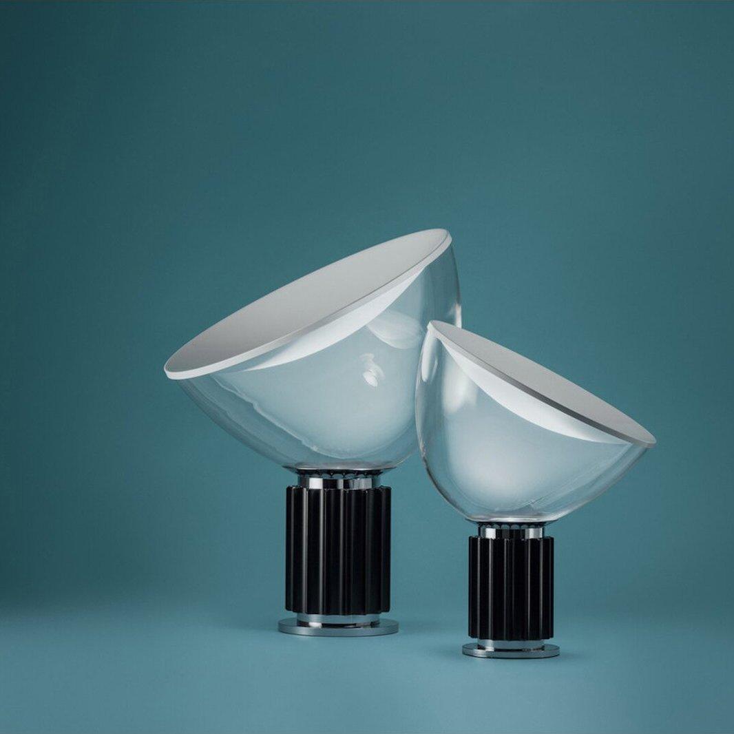 Nexus bordlampe, aluminiumsreflektor, blæst glasskærm, E26/E27