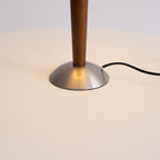 Talonwood bordlampe, stofskærm og valnødtræsbase, varmt lys