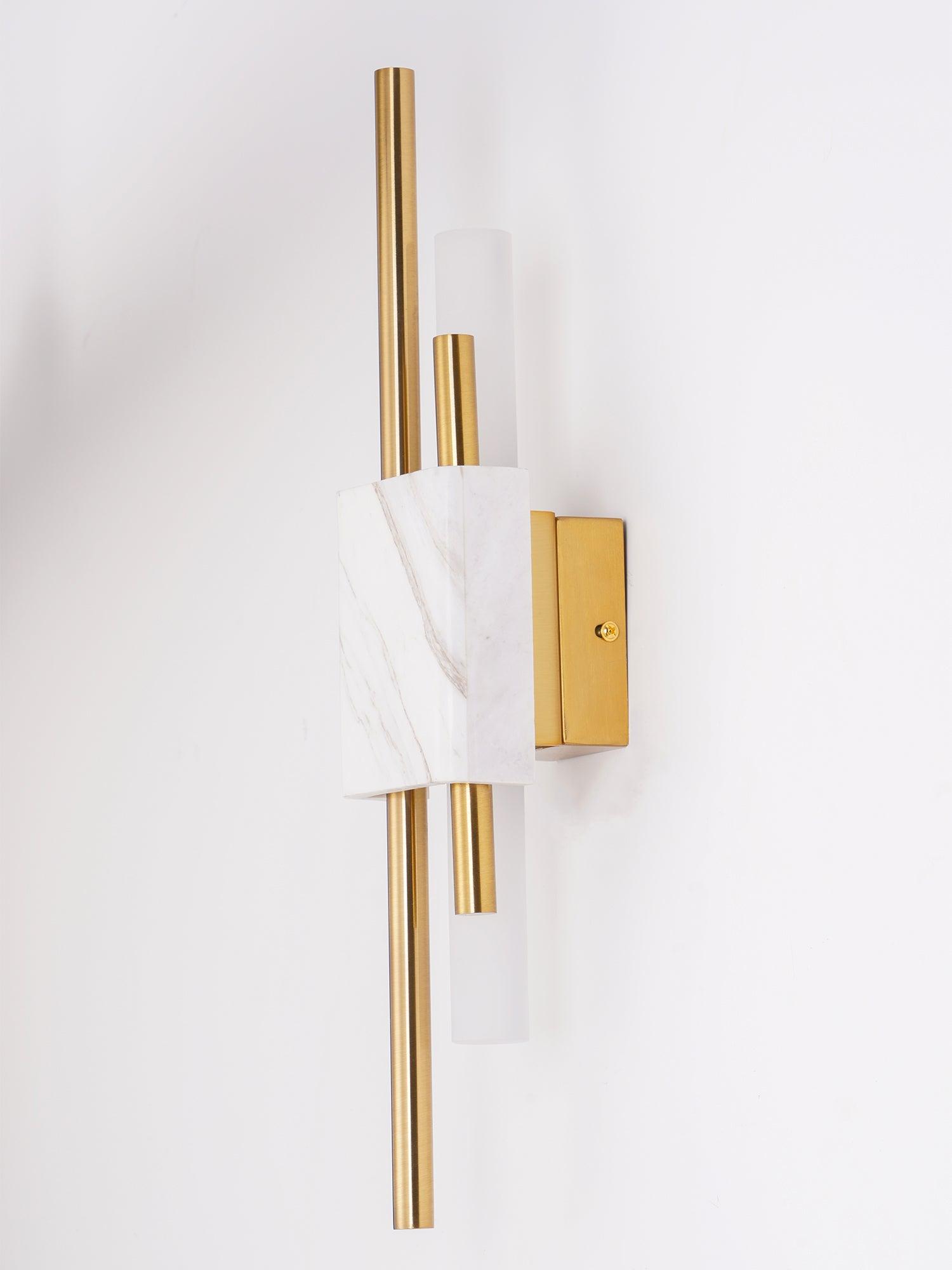 Tanto Wall Lamp, Green or White Marble and Gold, Warm LED Sconce