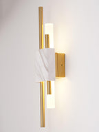 Tanto Wall Lamp, Green or White Marble and Gold, Warm LED Sconce