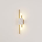 Tanto Wall Lamp, Green or White Marble and Gold, Warm LED Sconce