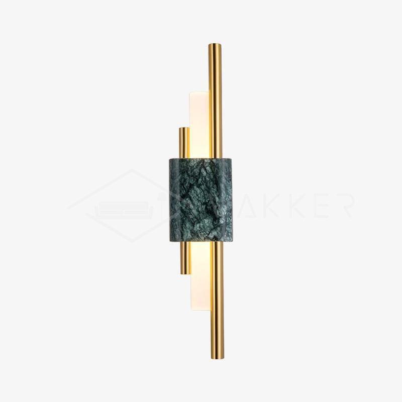 Tanto Wall Lamp, Green or White Marble and Gold, Warm LED Sconce
