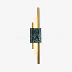 Tanto Wall Lamp, Green or White Marble and Gold, Warm LED Sconce
