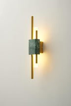 Tanto Wall Lamp, Green or White Marble and Gold, Warm LED Sconce