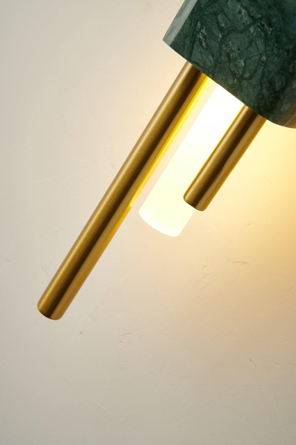 Tanto Wall Lamp, Green or White Marble and Gold, Warm LED Sconce