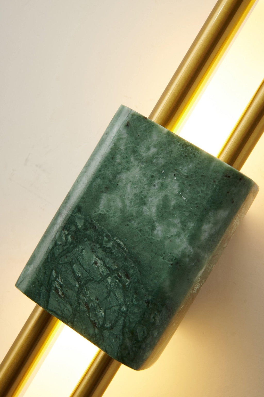 Tanto Wall Lamp, Green or White Marble and Gold, Warm LED Sconce