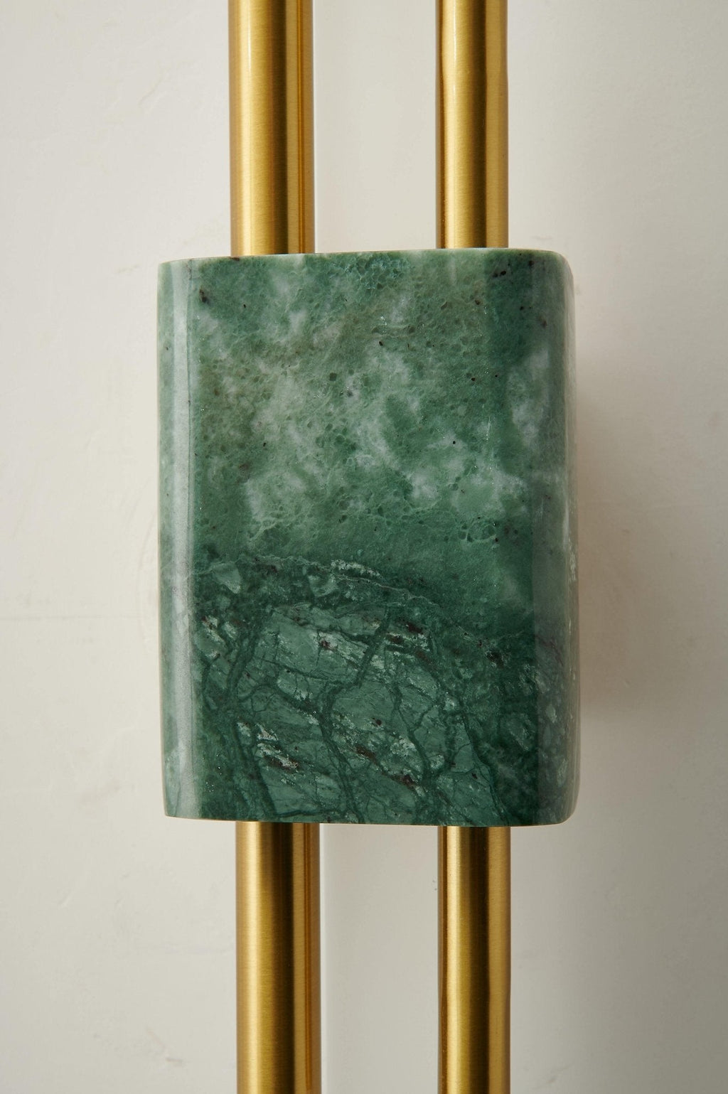 Tanto Wall Lamp, Green or White Marble and Gold, Warm LED Sconce