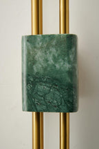 Tanto Wall Lamp, Green or White Marble and Gold, Warm LED Sconce