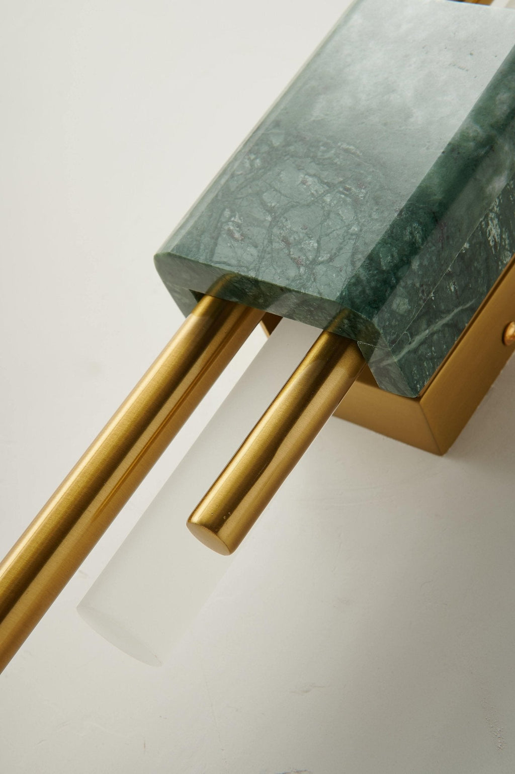 Tanto Wall Lamp, Green or White Marble and Gold, Warm LED Sconce