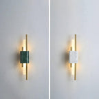 Tanto Wall Lamp, Green or White Marble and Gold, Warm LED Sconce