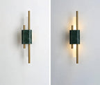 Tanto Wall Lamp, Green or White Marble and Gold, Warm LED Sconce