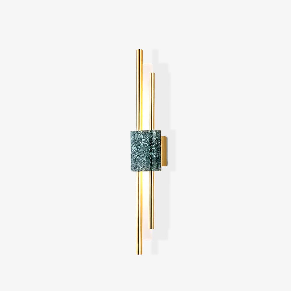 Marble wall lamp shown at an angle against a plain wall