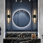Tanto Wall Lamp, Green or White Marble and Gold, Warm LED Sconce