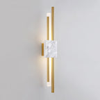 Tanto Wall Lamp, Green or White Marble and Gold, Warm LED Sconce