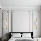 Tanto Wall Lamp, Green or White Marble and Gold, Warm LED Sconce